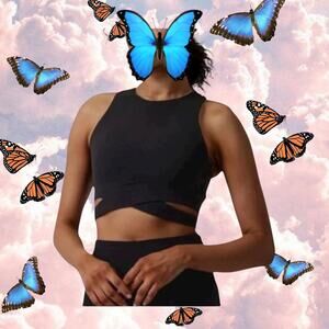 Athleta Black Conscious Crop Bra Top